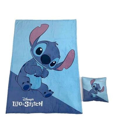 MER SET REGALO: DISNEY LILO Y STITCH MANTA POLAR + COJIN