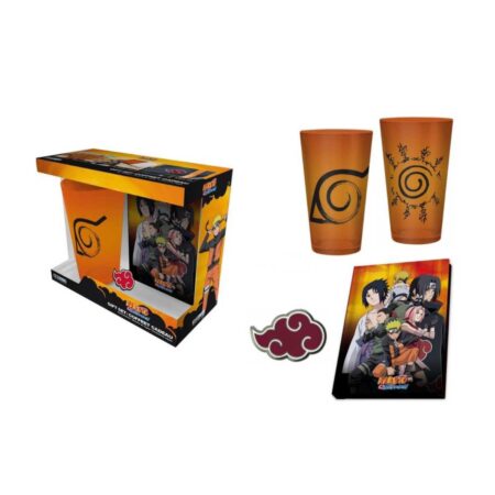 MER NARUTO: SET REGALO NARUTO VASO XXL + CUADERNO A6 + PIN, NARUTO SHIPPUDEN