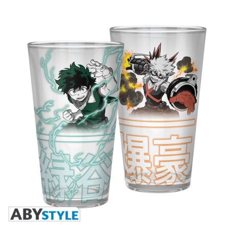 MER TAZA: MY HERO ACADEMIA VASO LARGO 400ML IZUKU & BAKUGO