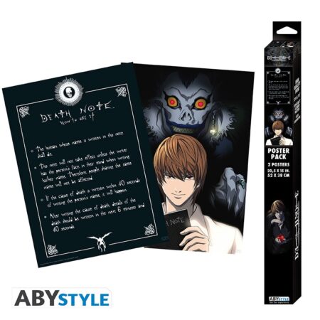 MER POSTER: DEATH NOTE SET 2 CHIBI POSTERS - LIGHT & DEATH NOTE (52X38)