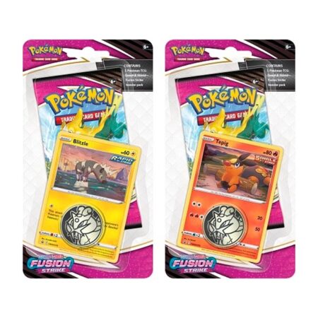 JCC POKEMON ESPADA Y ESCUDO GOLPE FUSION: CHECKLANE BLISTER - BLITZLE / TEPIG INGLES