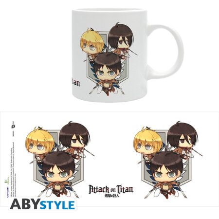 MER TAZA: ATAQUE A LOS TITANES CHIBI TRIO 320ML