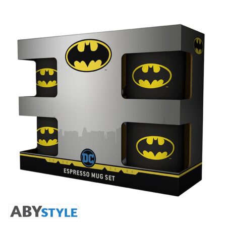 MER TAZA: DC COMICS BATMAN LOGO SET 4 EXPRESSO