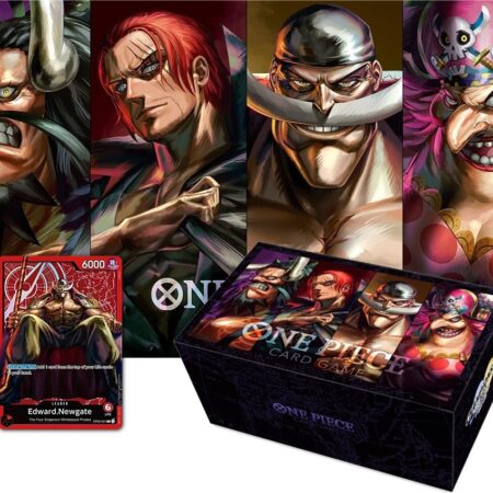 JCC ONE PIECE CARD GAMES: TAPETE Y CAJA DE MAZO FORMER FOUR EMPERORS