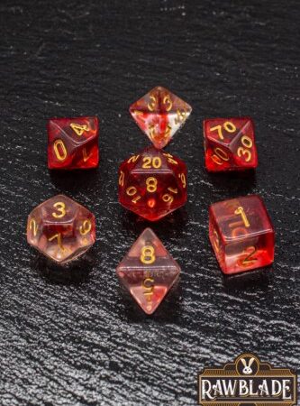 ACC SET DADOS: RAWBLADE TRANSPARENT GAL SET DADOS RED (7)