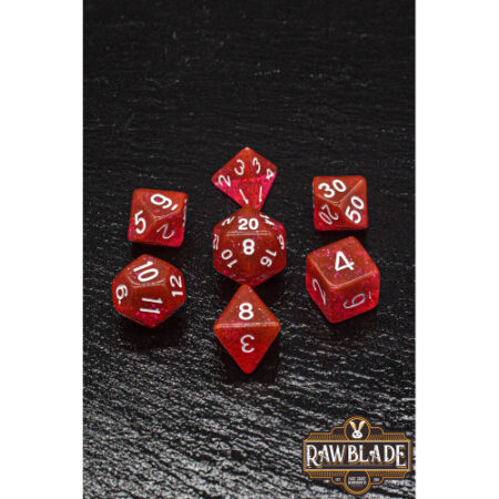 ACC SET DADOS: RAWBLADE GLITTER SET DADOS RED (7)