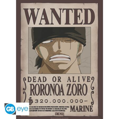 MER POSTER: ONE PIECE WANTED ZORO (52x38cm)