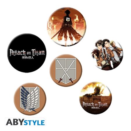 MER PINS: ATTACK ON TITAN BADGE PACK PERSONAJES 5