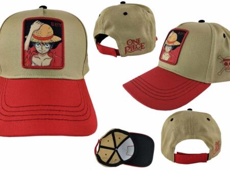 MER GORRA: ONE PIECE BEISBOL LUFFY CRUDO/ROJO
