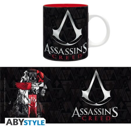 MER TAZA: ASSASSINS CREED CREST BLACK & RED 320ML