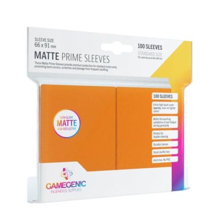 ACC GAMEGENIC PACK MATTE PRIME SLEEVES ORANGE 100UND