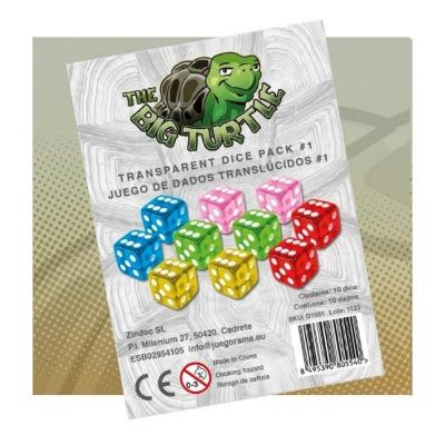 ACC 10 DADOS TRASLUCIDOS 6 CARAS 16 MM PACK 1