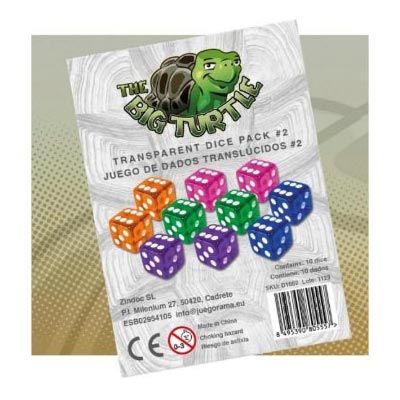 ACC 10 DADOS TRASLUCIDOS 6 CARAS 16 MM PACK 2