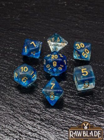 ACC SET DADOS: SET RAWBLADE TRANSPARENT GAL SET DADOS BLUE (7)