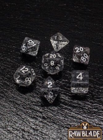 ACC DADOS: RAWBLADE TRANSPARENT GLITTER SET DADOS BLACK (7)