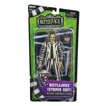 MER FIGURA: BEETLEJUICE 1988 ULTIMATE BEETLEJUICE: TRAJE DE RAJAS BLANCA Y NEGRAS 18CM