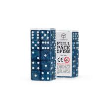 ACC SET DADOS: Q-WORKSHOP FULL PACK OF D6S AZUL Y BLANCO 20 UNIDADES