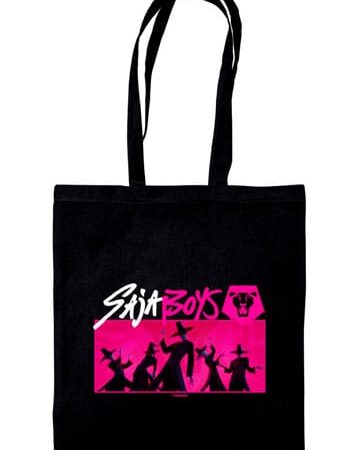 MER TOTE BAG: K-POP "LAS GUERRERAS" SAJA BOYS NEGRO (RECTANGULO CON PERSONAS EN SOMBRA)